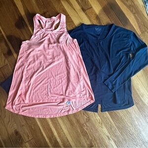 Athleta Lot of 2 Women’s XS Active Tops Pink Tank & Navy Essence Twist Open Back